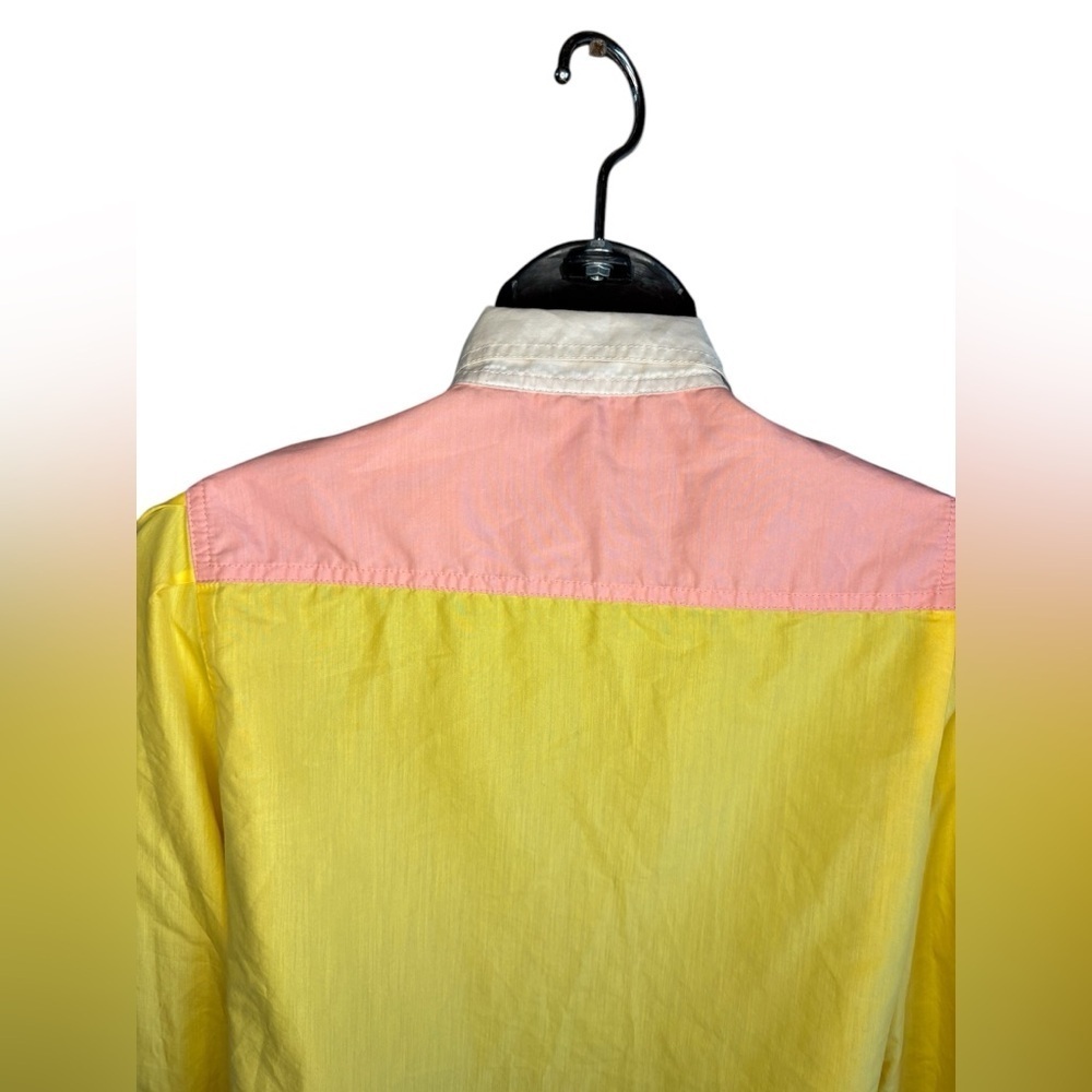 Marc by Marc Jacobs woman’s longsleeve yellow pink 70% cotton shirt sz 4 - Picture 7 of 10